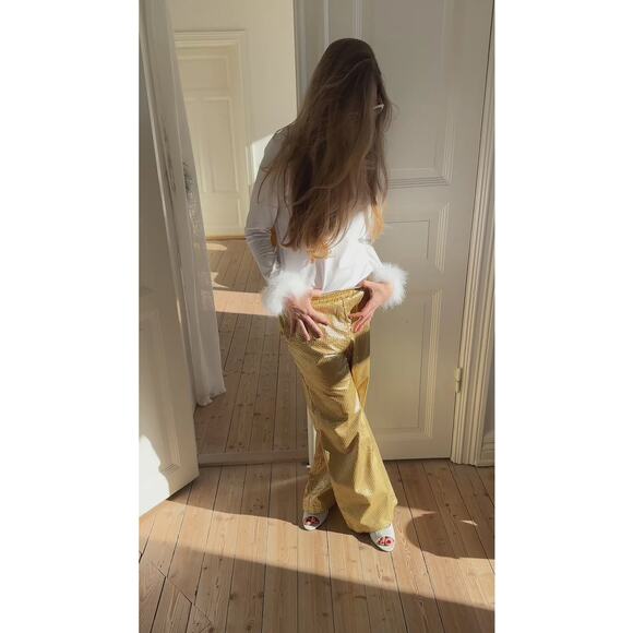 Sleeper Supernova Sequined Pants In Gold - Picture 4 of 7